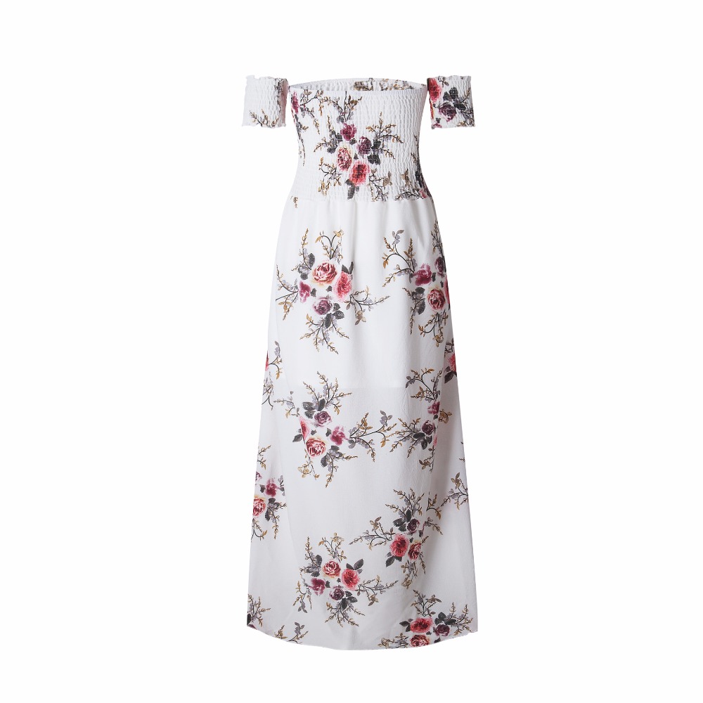 Women's Boho Off Shoulder Dress With Floral Print - Image 8
