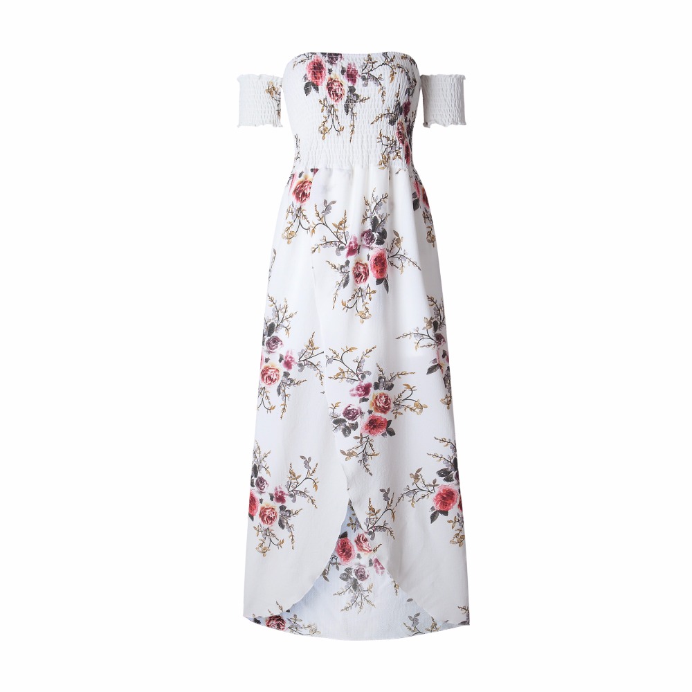 Women's Boho Off Shoulder Dress With Floral Print - Image 7