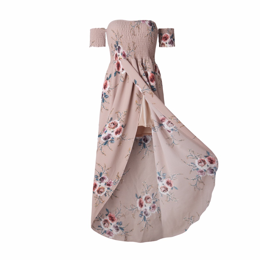 Women's Boho Off Shoulder Dress With Floral Print - Image 9