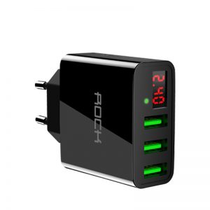 Triple USB Travel Charger with Voltage & Current Display